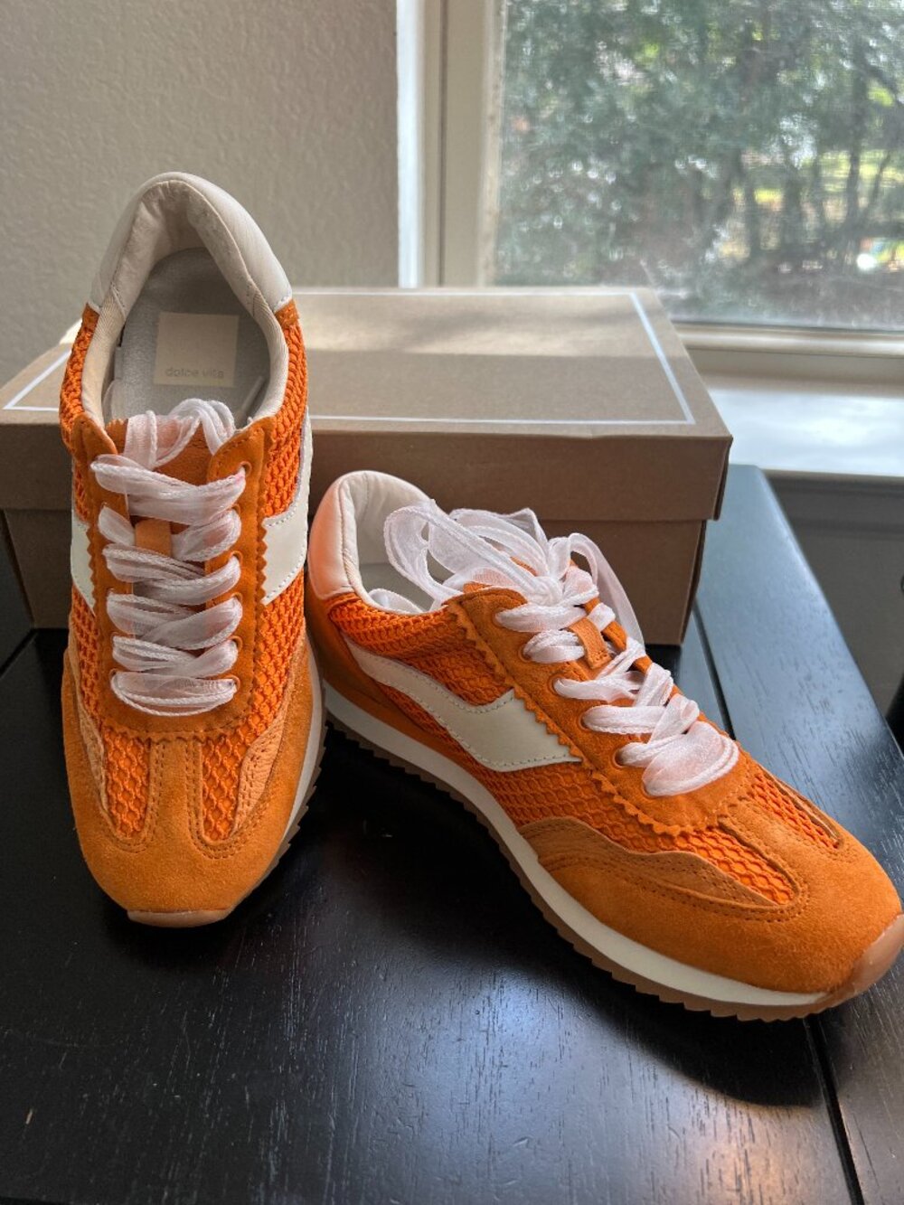 Dolce Vita Orange Woven Mesh Sneakers